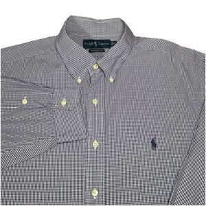 Ralph Lauren Classic Fit Men’s 18 34/35 Purple Check Preppy Button Down Shirt